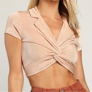 NWT - Lulus - XS - Summer Knot V-neck Crop Top